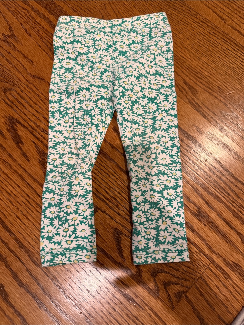 Girls' Green and Yellow Floral Leggings - Comfort Stretch